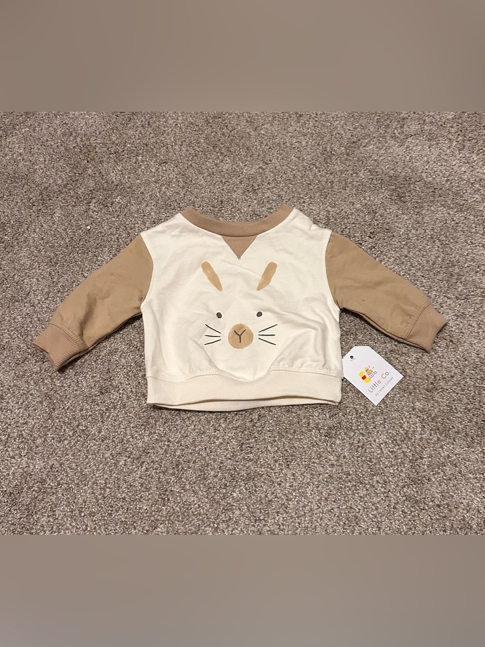 Cream & Tan Bunny Pullover Sweatshirt